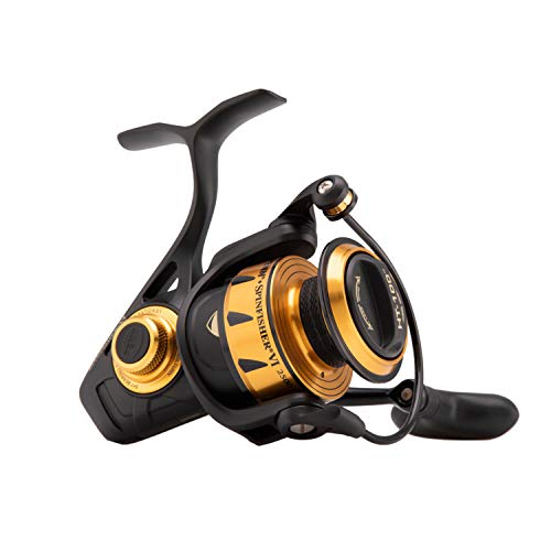 PENN 1481261 Spinfisher VI Spinning Saltwater Reel, 3500 Reel Size, 6.2: 1 Gear Ratio, 37" Retrieve Rate, 6 Bearings, Ambidextrous Black Gold