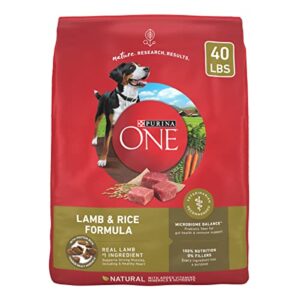 purina one natural dry dog food, smartblend lamb & rice formula – 40 lb. bag