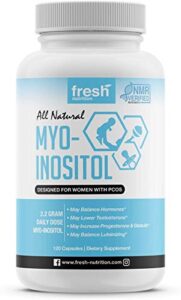 myo-inositol – pcos – 2200mg strongest nmr verified – 120 high potency powder capsules – best value myo inositol – made in the usa
