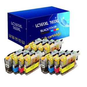 161 163xl compatible ink cartridge replacement for brother dcp-j152w dcp-j552dw dcp-j752dw mfc-j245 mfc-j470dw mfc-650dw printer set*3