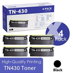 HIYOTA TN 430 Compatible TN-430 Toner Cartridge Replacement for Brother TN430 DCP-1400 HL-1230 1240 1250 1430 MFC-8300 8500 IntelliFax-4100 Series Printer Toner Cartridge (Black, 4-Pack)