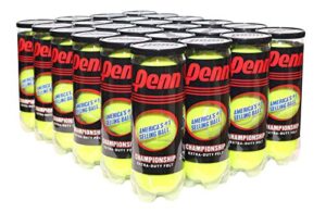penn championship tennis balls – extra duty felt pressurized tennis balls – 24 cans, 72 balls