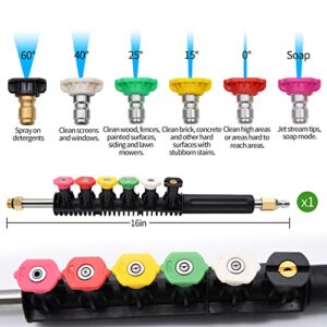 FGBNM 1/4" High Pressure Washer Gun Kit, Including 8pcs Washer Extension Wands, 6pcs Nozzle Tips, 1L Foam Cannon with Other Accessories