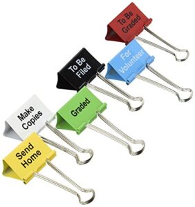 top notch teacher products things to do binder clips (6 pack), 2″