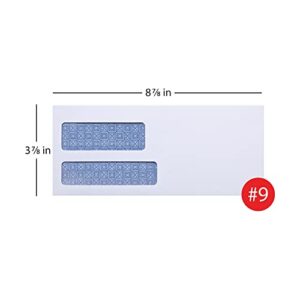 Office Depot 100% Recycled Lift Press(TM) Double-Window Envelopes, #9 (3 7/8in. x 8 7/8in.), White, Pack Of 500, 76169