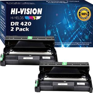 hi vision compatible drum unit replacement for brother dr420 dr 420 (black, high yield, 2-pack)