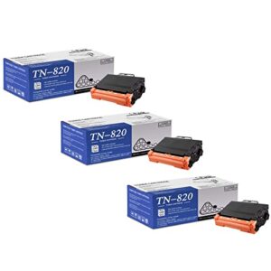 tn820 toner cartridge compatible tn-820 black replacement for brother tn820 tn-820 for brother dcp-l5500dn l5650dn mfc-l6700dw l6750dw l5700dw l5800dw l5900dw l6800dw printer toner.(black 3 pack)