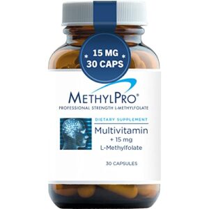 methylpro multivitamin + 15mg l-methylfolate – high dose methyl folate once-daily multi vitamin for energy, mood support supplement for men & women – b complex, 2000 iu vitamin d & more (30 capsules)