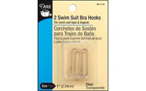dritz swim suit bra hook clear 1” , 2/pk
