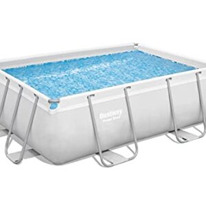 Bestway 1056631USX22 Power Steel Above Ground Swimming Pool, 9'3" x 6'5" x 33", White & HYDROTOOLS by SWIMLINE Mini Chemical Dispenser for Spas and Personal Pools, Supports 1’’ Tablets