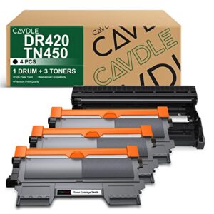 cavdle compatible toner cartridge and drum unit set replacement for brother dr420 and tn420 work with brother hl-2270dw hl-2280dw hl-2230 hl-2240 mfc-7360n mfc-7860dw dcp-7065dn intellifax 2840 4packs