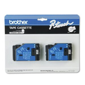 tc tape cartridges for p-touch labelers, 1/2w, black on white, 2/pack by brother intl. corp. (catalog category: labels, label makers, tags & stamps / label makers / tapes, labels, ribbons”)