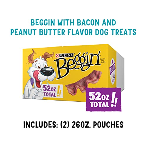 Purina Beggin' Strips With Real Meat Dog Treats, With Bacon and Peanut Butter Flavor - (2) 26 oz. Pouches