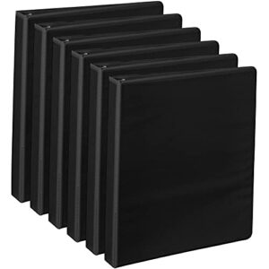 Office Depot® Brand Durable Round-Ring View Binders, 1" Rings, Black, Pack Of 6 Binders