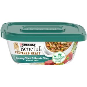 Purina Beneful High Protein Wet Dog Food With Gravy, Prepared Meals Savory Rice & Lamb Stew - (8) 10 oz. Tubs