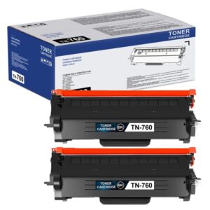 lvelimit tn730 tn760 toner cartridge compatible replacement for brother tn760 tn-760 tn 760 tn-730 for hl-l2395dw mfc-l2710dw hl-l2350dw mfc-l2750dw dcp-l2550dw printer (2 pack, tn-760)