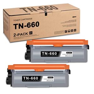 tn660 high yield black toner cartridge | compatible tn630 tn660 replacement for brother tn660 toner cartridge mfc-l2680w mfc-l2685dw hl-l2300d hl-l2315dw dcp-l2520dw dcp-l2540dw series | tn6602pk