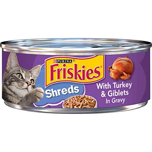 Purina Friskies Gravy Wet Cat Food, Shreds With Turkey & Giblets in Gravy - (24) 5.5 oz. Cans