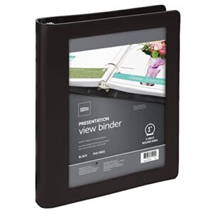 office depot® brand classic-style view binder, 1″ rings, black