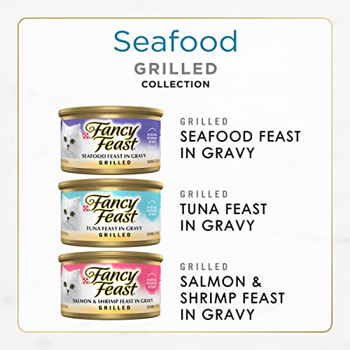 Fancy Feast Grilled Wet Cat Food Seafood Collection in Wet Cat Food Variety Pack - (30) 3 Oz. Cans