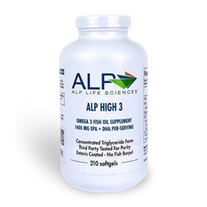 alp high-3 omega 3 fish oil supplement – 210-count