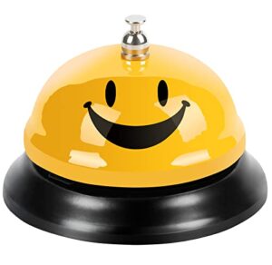 mroco call bell service bell for desk, desk bell 3.35 inch diameter with metal anti-rust construction,for hotels, front desk bell for schools, dinner, hotel, reception areas, hospitals, warehouses