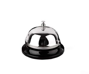 call bell 3.35 inch diameter with metal anti-rust construction, ringing, durable, desk bell service bell for hotels, schools, restaurants, reception areas, hospitals, warehouses(silver)