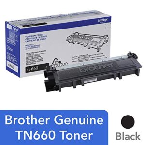 Genuine High Yield Toner Cartridge, TN660, Replacement Black Toner, Page Yield Up to 2,600 Pages (2)