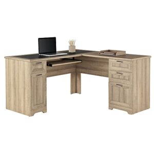 realspace® magellan 59″w l-shape corner desk, blonde ash