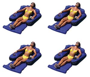 swimline swimming pool fabric inflatable ultimate floating loungers (4 pack)