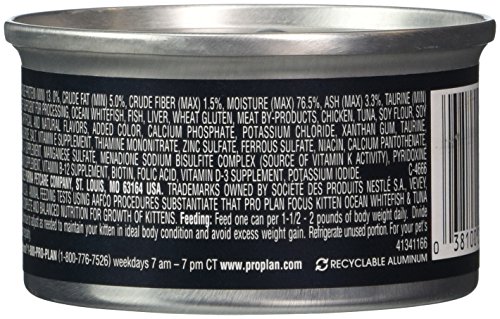 Purina Pro Plan Canned Kitten Ocean Whitefish And Tuna Food, 3 Oz.