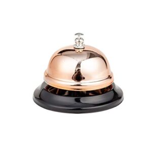asian home call bell, 3.35 inch diameter, gold chrome finish, all-metal, desk bell service bell for hotels, schools, restaurants, reception areas, hospitals, customer service, gold (1 bell)