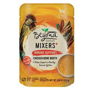 Beyond Purina Limited Ingredient, Natural Wet Cat Food Complement, Mixers Immune Support Chicken Bone Broth - (16) 1.55 oz. Pouches