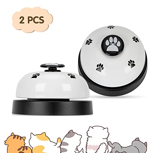 JEXCULL Pet Training Bells, 2 Pack Dogs Bell for Door Potty Training and to Ring to Go Outside Communication Device Dog AgilityTraining Equipment Interactive Toys (White)