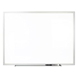 office depot® brand non-magnetic melamine dry-erase whiteboard with marker, 48″ x 72″, aluminum frame with silver finish