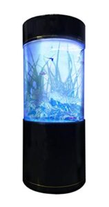 penn-plax water world luxury large cylinder acrylic aquarium with built-in stand and storage top – 360° view – great for freshwater and saltwater fish – 53 gallons