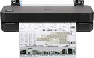 hp designjet t210 large format 24-inch color plotter printer, includes 2-year warranty care pack (8ag32h),black