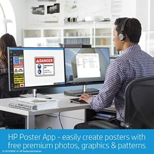 HP DesignJet T210 Large Format 24-inch Color Plotter Printer, Includes 2-Year Warranty Care Pack (8AG32H),Black