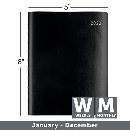 Office Depot® Brand Weekly/Monthly Planner, 5" x 8", Black, January To December 2023, OD711400