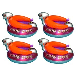 swimline 9078 inflatable ufo lounge chair swimming pool float with built-in squirt gun for adults and kids ages 4 years and up, (4 pack)