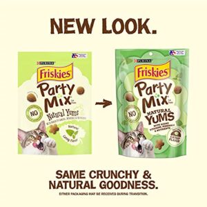 Purina Friskies Made in USA Facilities, Natural Cat Treats, Party Mix Natural Yums Catnip Flavor - (10) 2.1 oz. Pouches