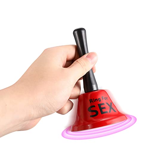 Huqqi 2 Pack Hand Bell Service Bell Bar Counter Top Service Call Bell Ring Reception, Novelty Funny Romantic Toy for Home Ornament Single Party Bells (Red)