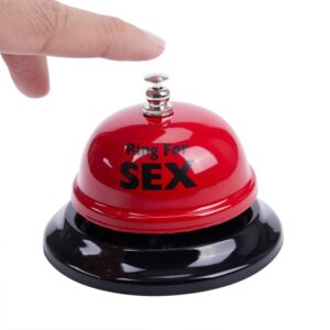 Huqqi 2 Pack Hand Bell Service Bell Bar Counter Top Service Call Bell Ring Reception, Novelty Funny Romantic Toy for Home Ornament Single Party Bells (Red)