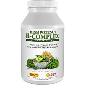 andrew lessman high potency b-complex 180 capsules – with high levels of folate complex & biotin, promotes cellular growth, energy, immune function, detoxification, fat metabolism & more