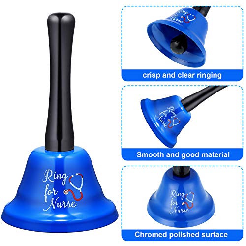 2 Pieces Ring for Nurse Bell Nurse Hand Call Bell Patient Alerting Bell Hand Ringing Alarm for Calling Attention Care Assistance Emergency