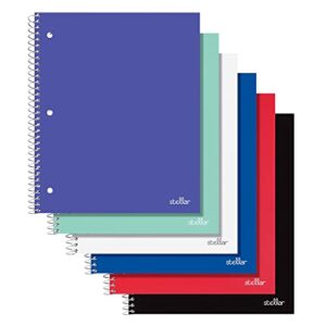 office depot® brand stellar poly notebook, 8-1/2″ x 11″,1 subject, college ruled, 80 sheets, assorted colors, pack of 8