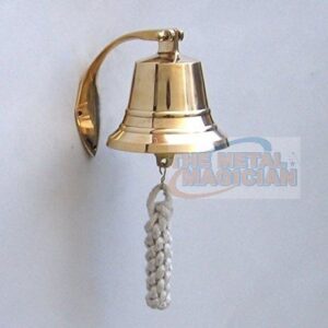The Metal Magician Nautical Hanging Wall Mountable 4" Solid Brass Ship Bell