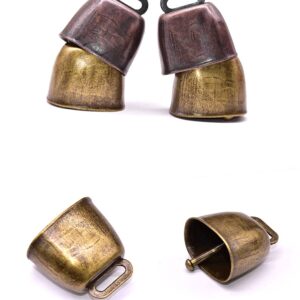 3Pcs Cattle Farm Animal Copper Super Loud Bronze Bell Cow Horse Sheep Grazing Copper Bells Metal Pet Bells Bronze Bell (Red Copper)