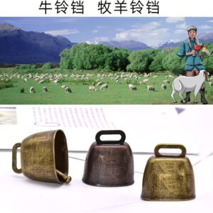 3Pcs Cattle Farm Animal Copper Super Loud Bronze Bell Cow Horse Sheep Grazing Copper Bells Metal Pet Bells Bronze Bell (Red Copper)