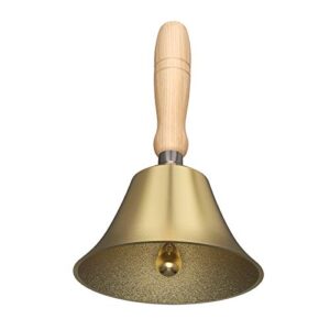 hand bell – hand call bell with brass solid wood handle,very loud handbell，3.15 inch large hand bell ，hand bells for kids and adults, used for weddings, school classroom，service and game